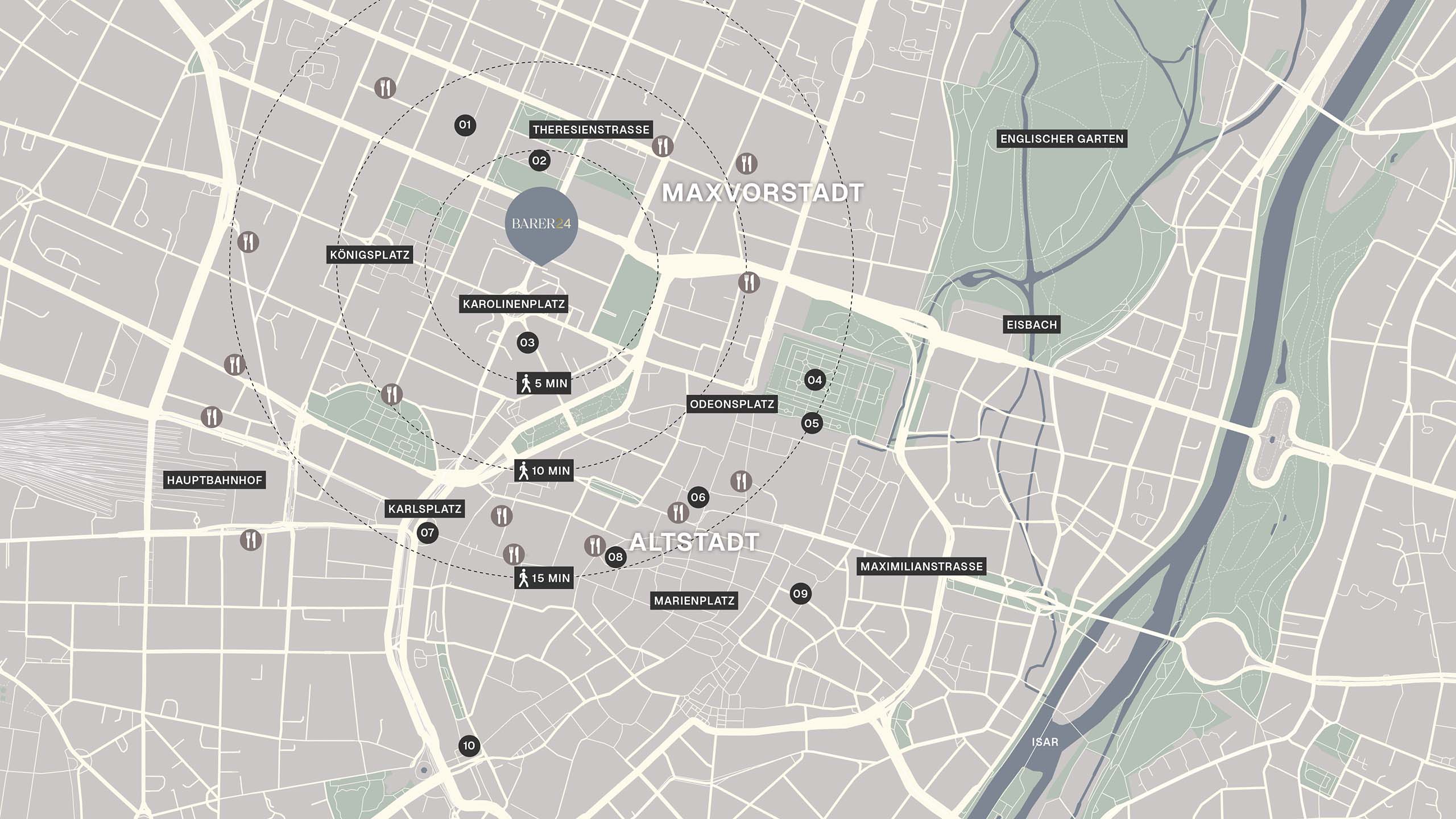 BARER24 Lageplan Nachbarschaft