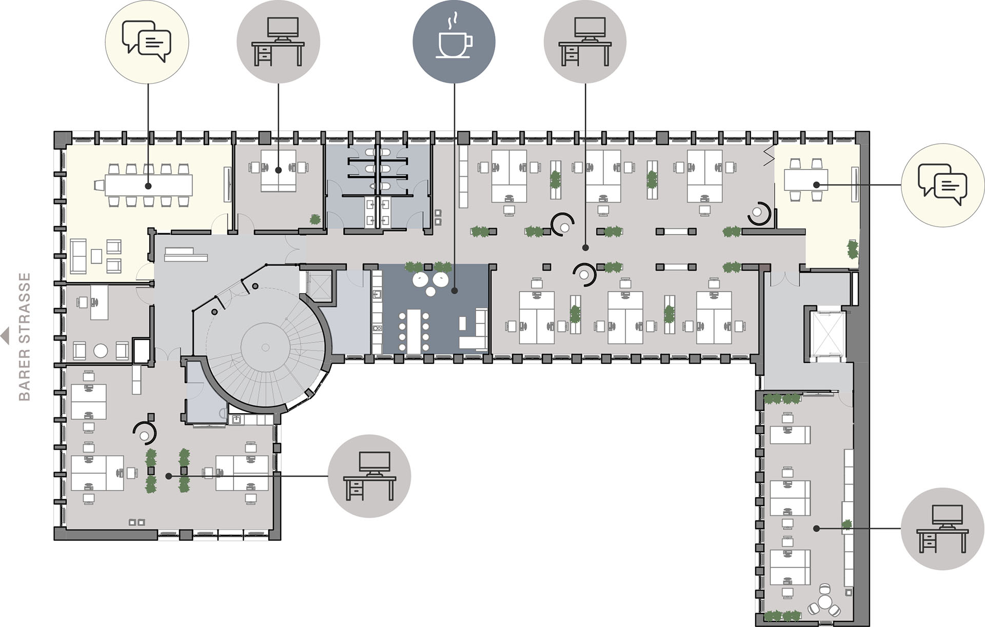 Grundriss Open Space BARER24
